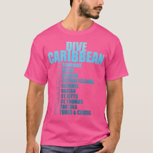 Camiseta Dive Caribe Islands Diver Checklist Scuba Divin