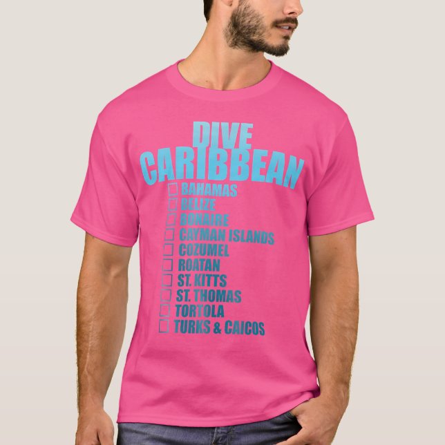 Camiseta Dive Caribe Islands Diver Checklist Scuba Divin (Frente)