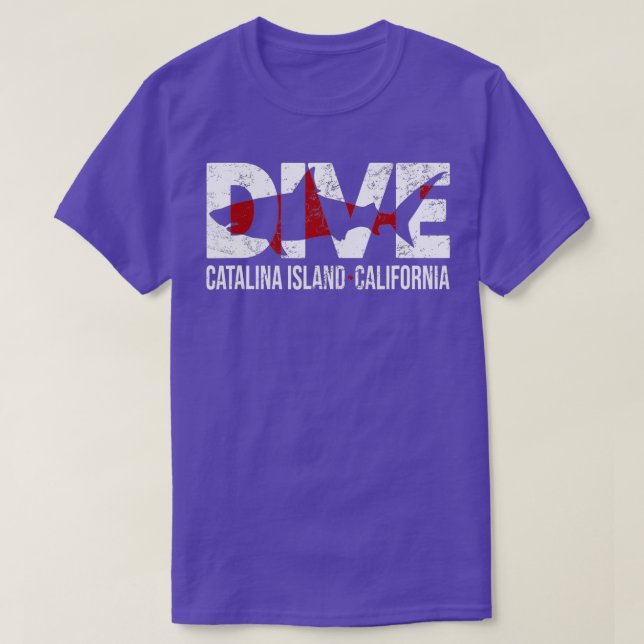 Camiseta DIVE Catalina Island California SCUBA DIVING Diver (Frente do Design)