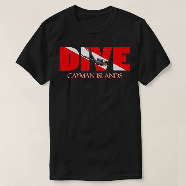 Camiseta DIVE Cayman Islands SCUBA Merging Snorkeling (Frente do Design)