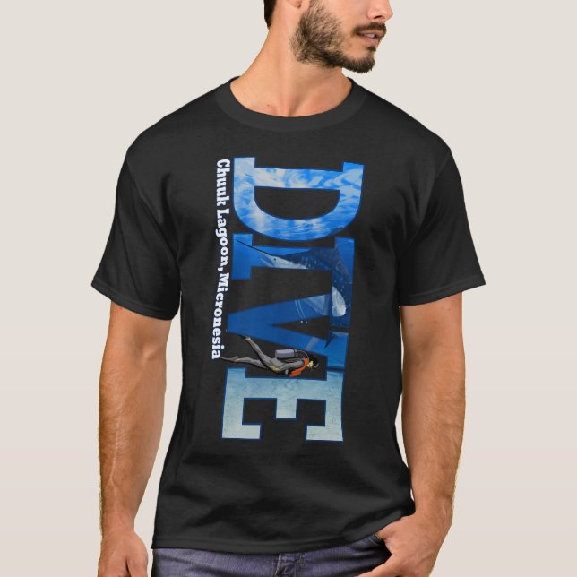 Camiseta Dive Chuuk Lagoon Scuba Merging Snorkeling (Frente)