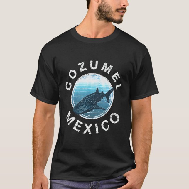 Camiseta Dive Cozumel México Diando Tubarão-Baleia (Frente)