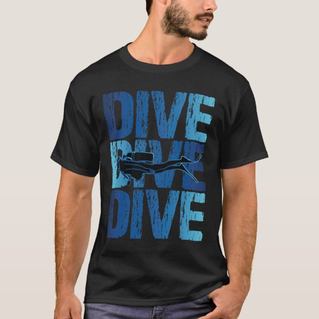 Camiseta Dive-Dive - Mergulhador Submarino Scuba (Frente)