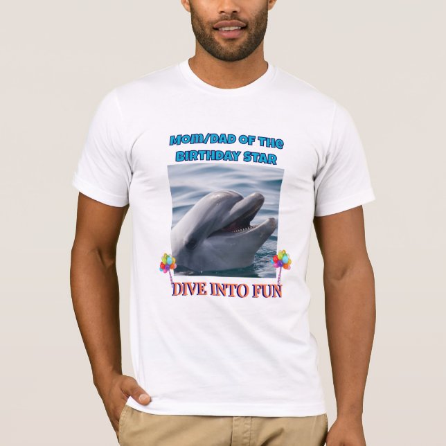 Camiseta Dive into Fun - Parent of the Birthday Star (Frente)