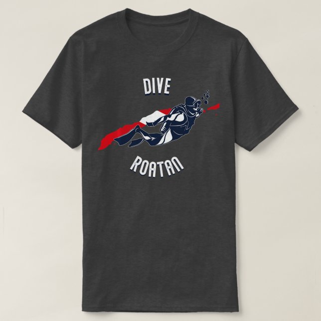 Camiseta Dive Roatan Caribe Island Scuba Merging Roatan V (Frente do Design)