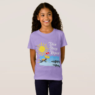 Camiseta Dive Sleep Repetir Design - Bela Jersey T-Sh para