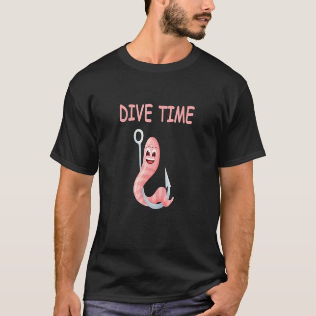 Camiseta Dive Time Minhoca Tempo de Pesca de Minhoca (Frente)