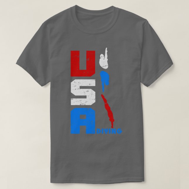 Camiseta Dive USA Diver Competitive Diving Original (Frente do Design)