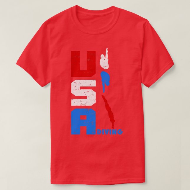 Camiseta Dive USA Diver Competitive Diving Original (Frente do Design)