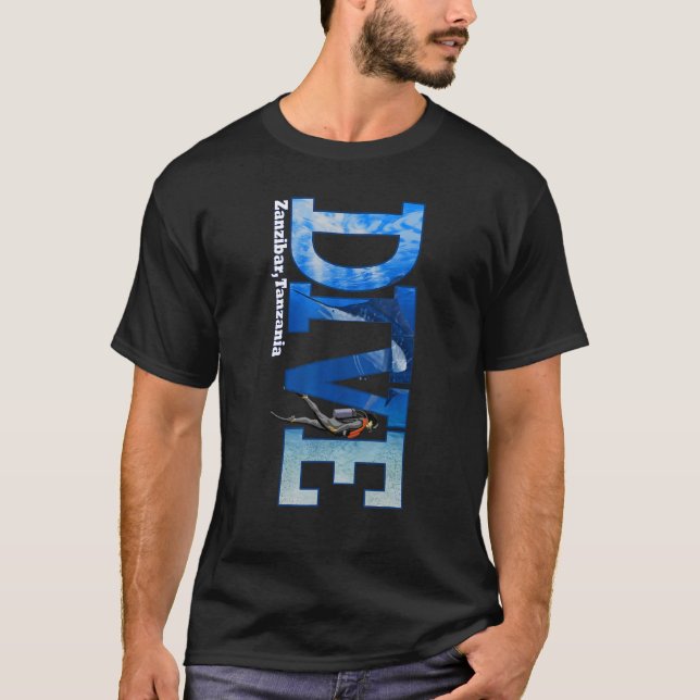 Camiseta DIVE Zanzibar, SCUBA merging Snorkeling (Frente)