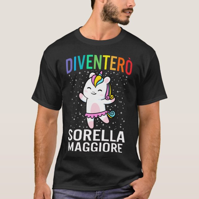 Camiseta Diventerò sorella maggiore, camicia sorella (Frente)