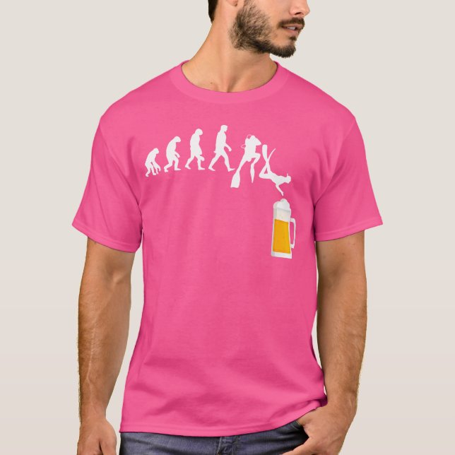 Camiseta Diver Evolution Beer Divin Deep Diver Coral Divin (Frente)
