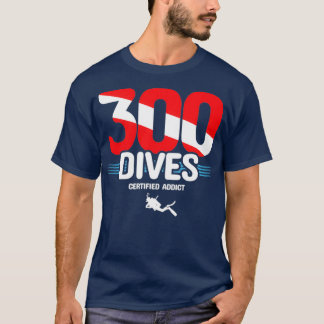 Camiseta Diver Scuba Certificado 300 Dives Para Baixo Scuba