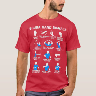Camiseta Diver Sinal de Mão Sinais de Mão Engraçado Scuba
