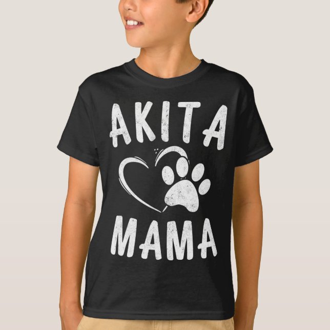 Camiseta Diversão Akita Mama Gift Pet Lover Roupa Dog Akita (Frente)