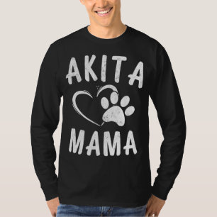 Camiseta Diversão Akita Mama Gift Pet Lover Roupa Dog Akita