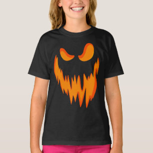 Camiseta Diversão Assustadora Abóbora Assustadora Face de J