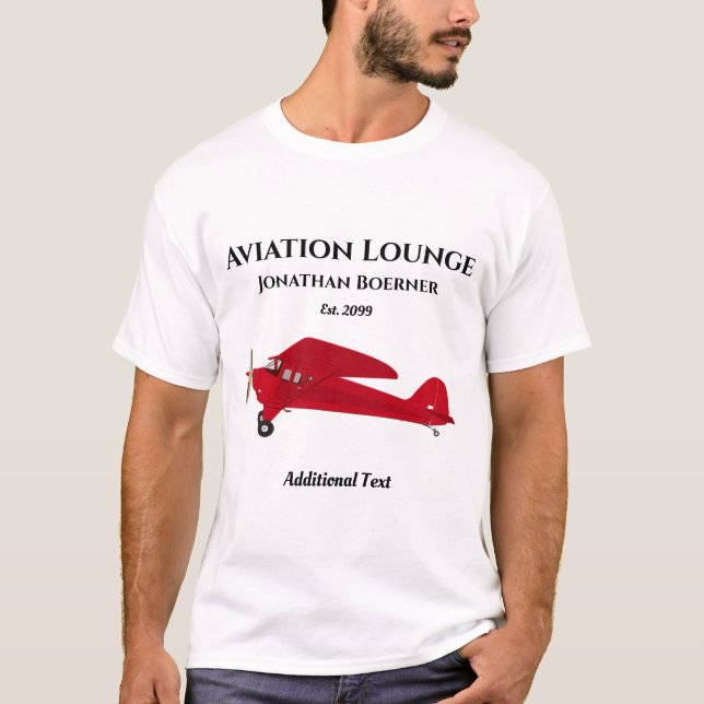 Camiseta Diversão Aviation Lounge Vintage Airplane T-Shirt (Frente)