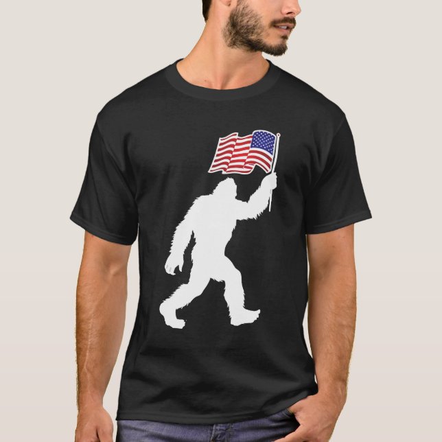 Camiseta Diversão BIGFOOT 4 de julho Dia da Independência d (Frente)