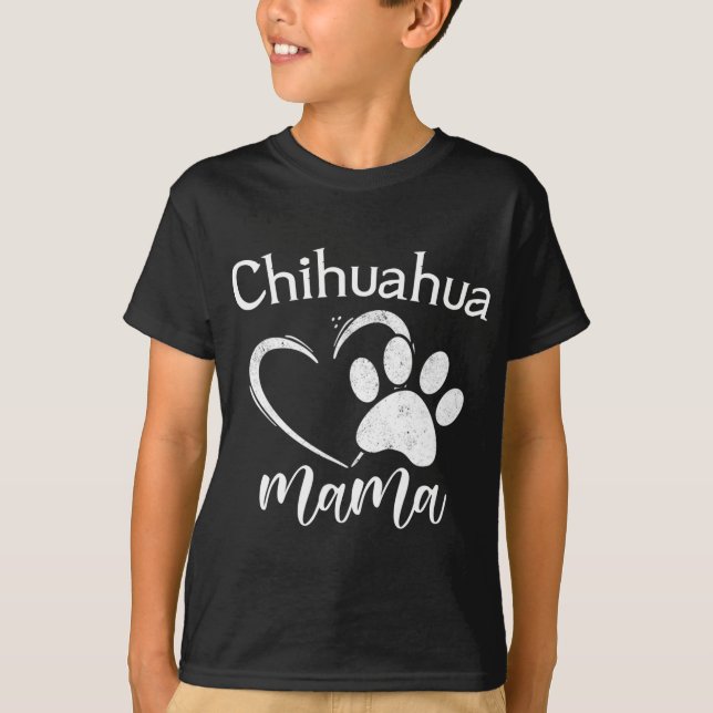 Camiseta Diversão Chihuahua Mama Pet Lover Roupa Dog Chichi (Frente)