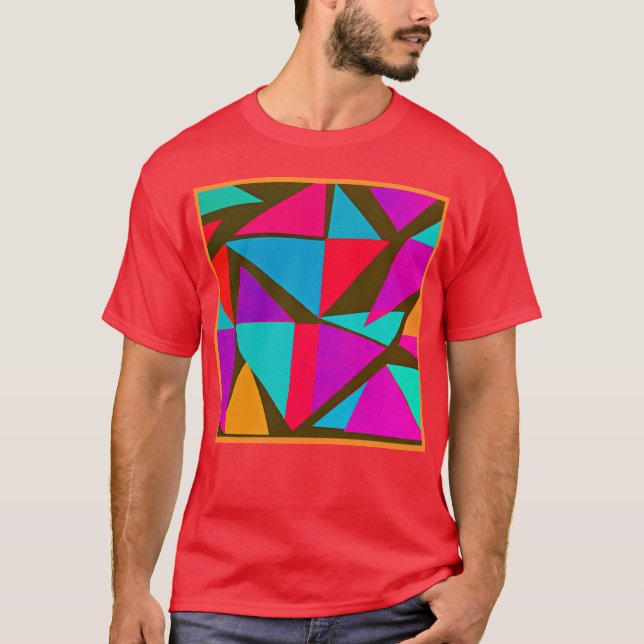 Camiseta Diversão Colorida de Padrão (Frente)