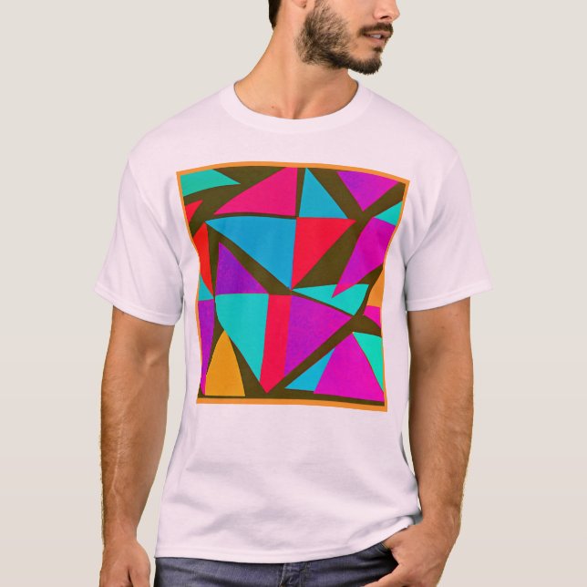Camiseta Diversão Colorida de Padrão (Frente)