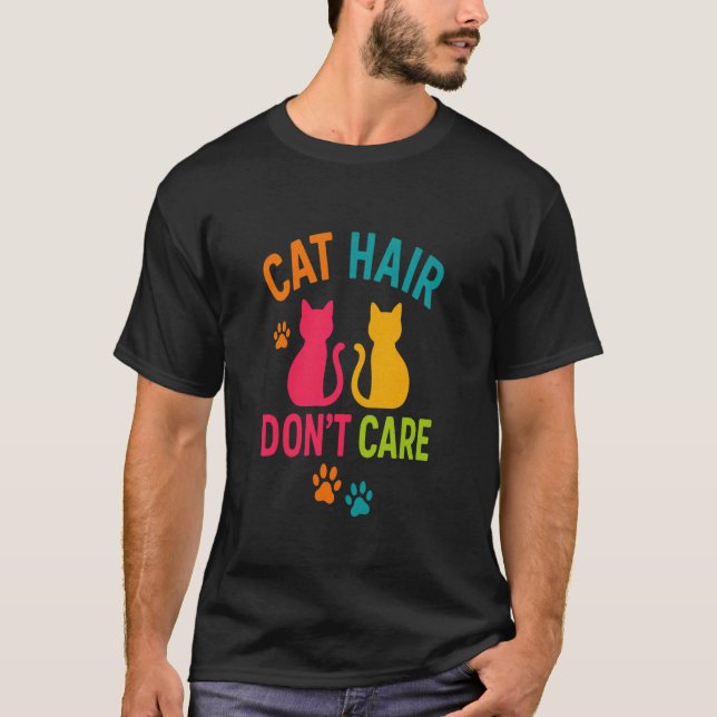 Camiseta Diversão com Cabelo de Gato Não Importa (Frente)