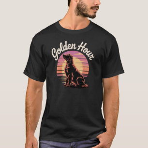 Camiseta Diversão com Golden Retriever - Hora do Pôr do Sol