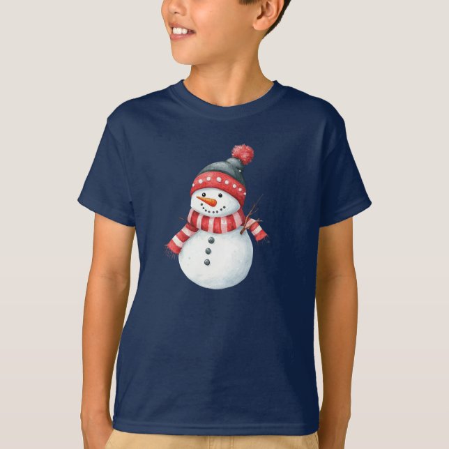 Camiseta "Diversão Congelada: Papais noeis Tee Snowman" (Frente)