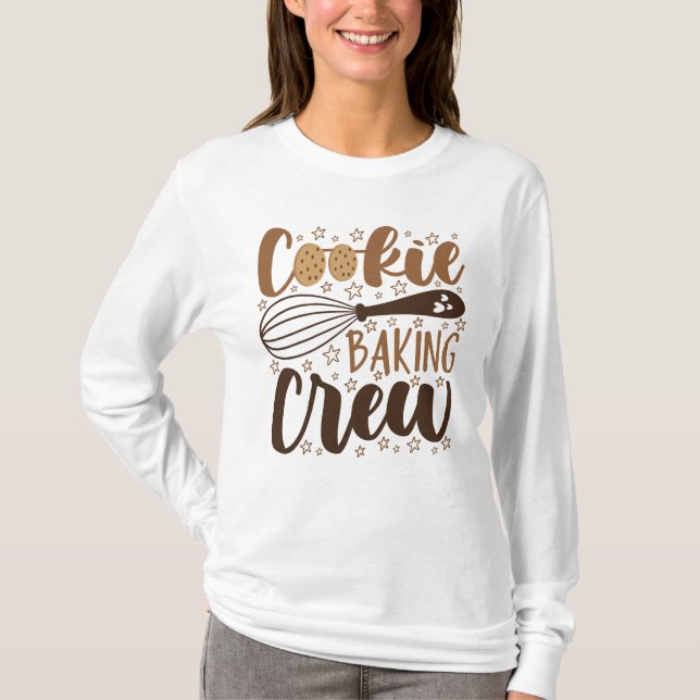 Camiseta Diversão Cookie Baking Crew Design (Frente)