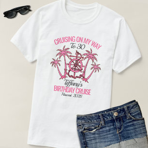 Camiseta Diversão Cruzeiros de Aniversário de 30 Anos Branc