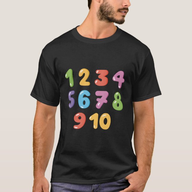 Camiseta Diversão da Educação em Matemática Números de Mate (Frente)