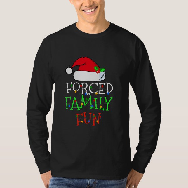 Camiseta Diversão da Família Forçada - Sarcasmo de Natal (Frente)