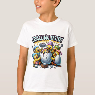 Camiseta Diversão da Páscoa de fissuração