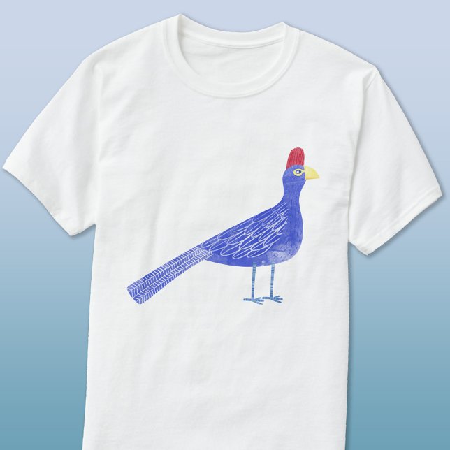 Camiseta Diversão da Watercolor Bird Art Lady Ross Turaco (Fun watercolor Lady Ross Turaco bird art t-shirt)