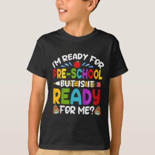 Camiseta Diversão das Crianças Estou Pronto Para o Pré-Esco