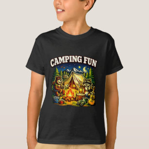 Camiseta Diversão de acampamento aventura engraçada fogueir