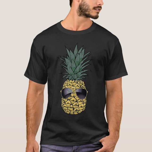 Camiseta Diversão De Ananás Tropicais Óculos De Sol PJ Meni (Frente)