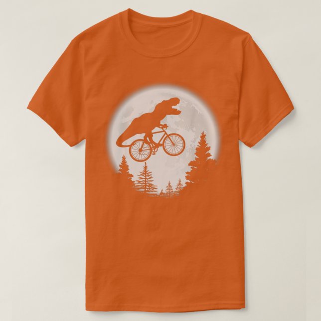 Camiseta Diversão de Bicicleta de Moon Dinossaur de Ciclism (Frente do Design)