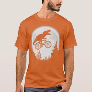 Camiseta Diversão de Bicicleta de Moon Dinossaur de Ciclism