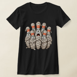 Camiseta Diversão de Boliche de Múmia no Halloween
