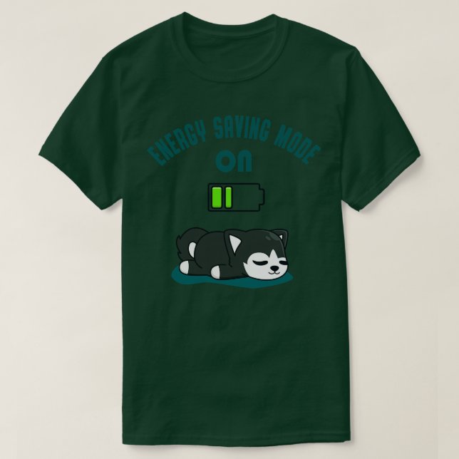 Camiseta Diversão de Cachorro Engraçado com Energia com Bat (Frente do Design)