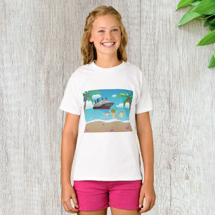 Camiseta Diversão de Cruzeiros de Praia da Família Tropical