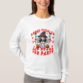 Camiseta Diversão de Design de Abóbora de Cachorro de Hallo