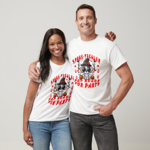 Camiseta Diversão de Design de Abóbora de Cachorro de Hallo