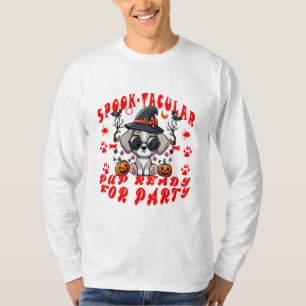 Camiseta Diversão de Design de Abóbora de Cachorro de Hallo