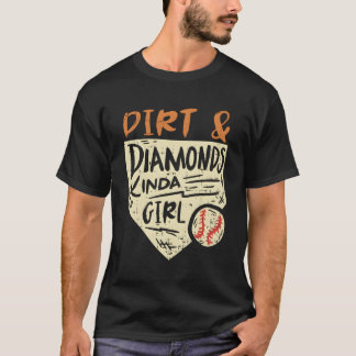 Camiseta Diversão de Diamantes de Baseball de Beisebol Tipo