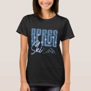 Camiseta Diversão de Inverno Pós Esqui Montanha Esquiando