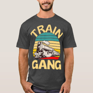 Camiseta Diversão de locomotivas do trem de trem Gang
