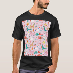 Camiseta Diversão de Natal: Padrão Invisível De Animais.